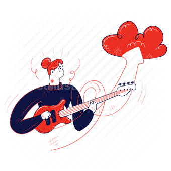 electric, guitar, cloud, transfer, backup, upload, arrow